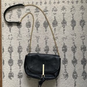 Black leather / gold chain purse!